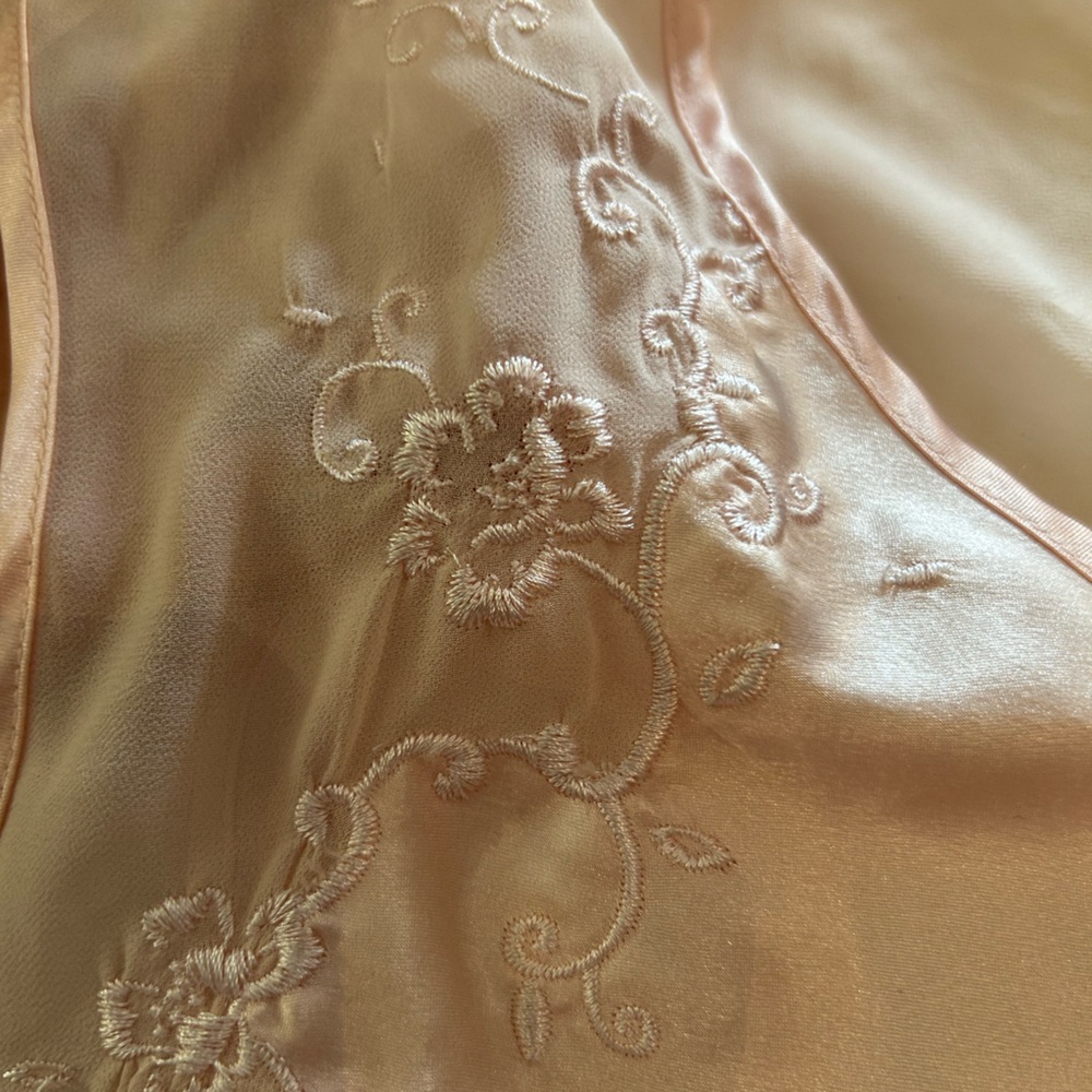 VINTAGE OSCAR DE LA RENTA‎ Pink Label Satin Slip Dress Maxi Negligee S - Picture 4 of 14